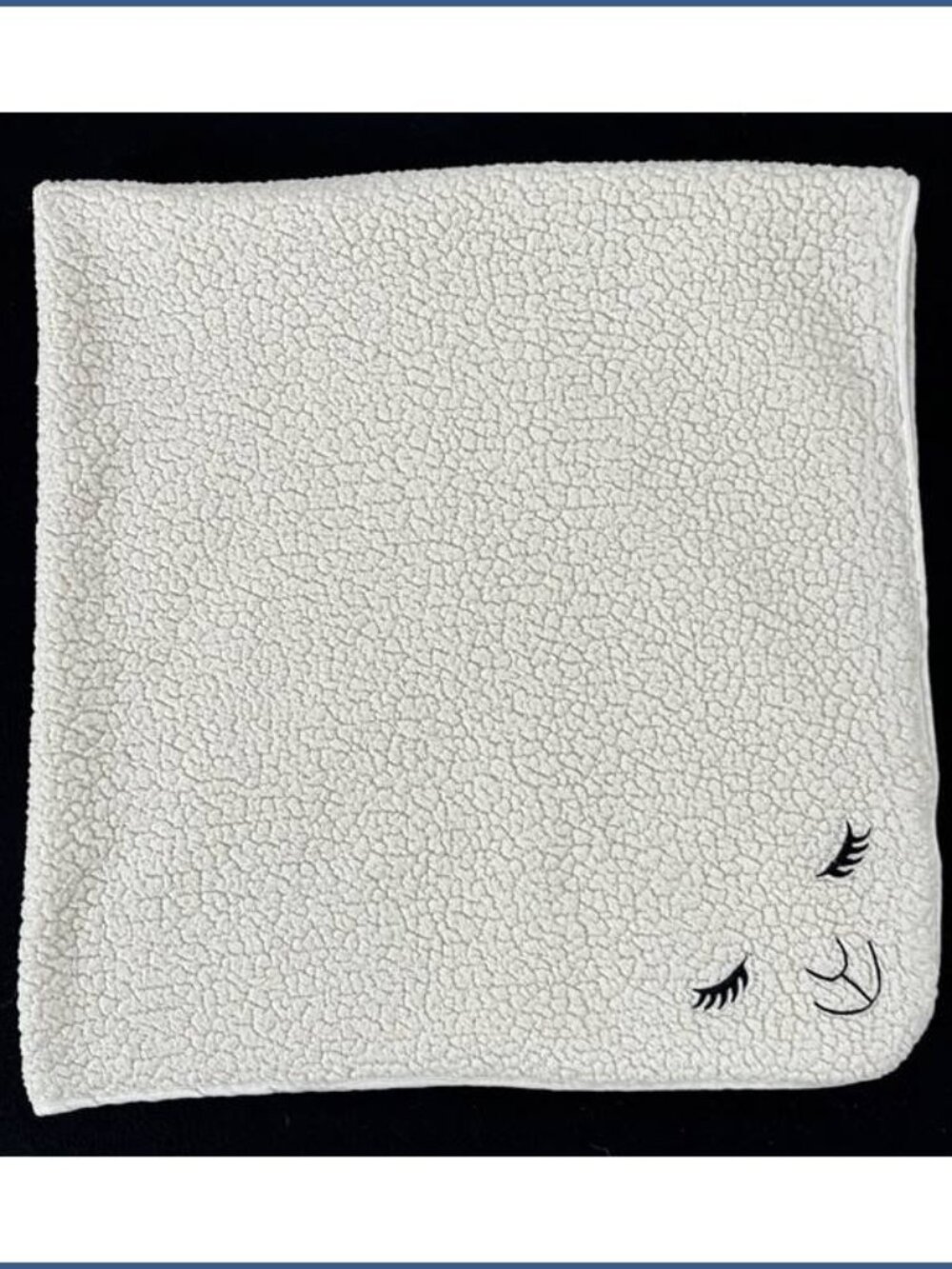 Vintage Lambie Bath & Body Works Throw Blanket Lamb Sheep Face 50x52 Faux Sherpa